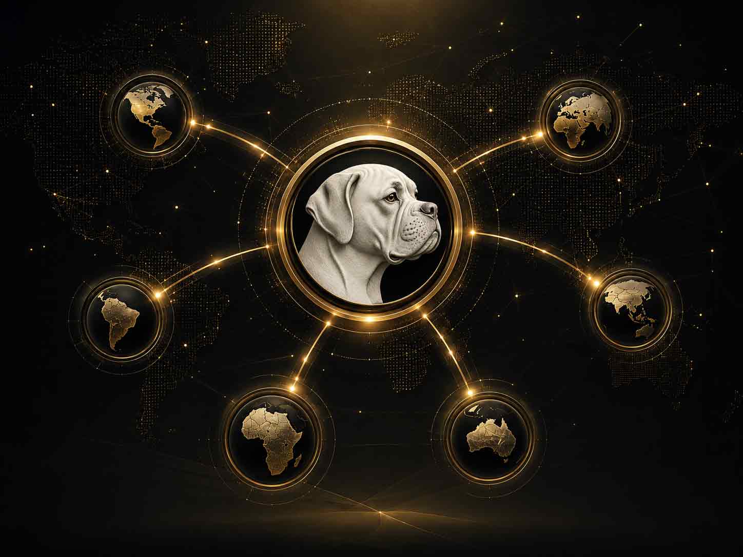 Dog Haven Group global network architecture connecting country dog websites around the world